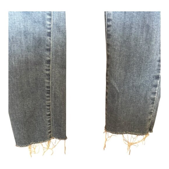 Paigen Hoxton Slim Jeans Size 24 Ankle Raw Hem Denim Stretch Mid-Rise Blue - Picture 9 of 14